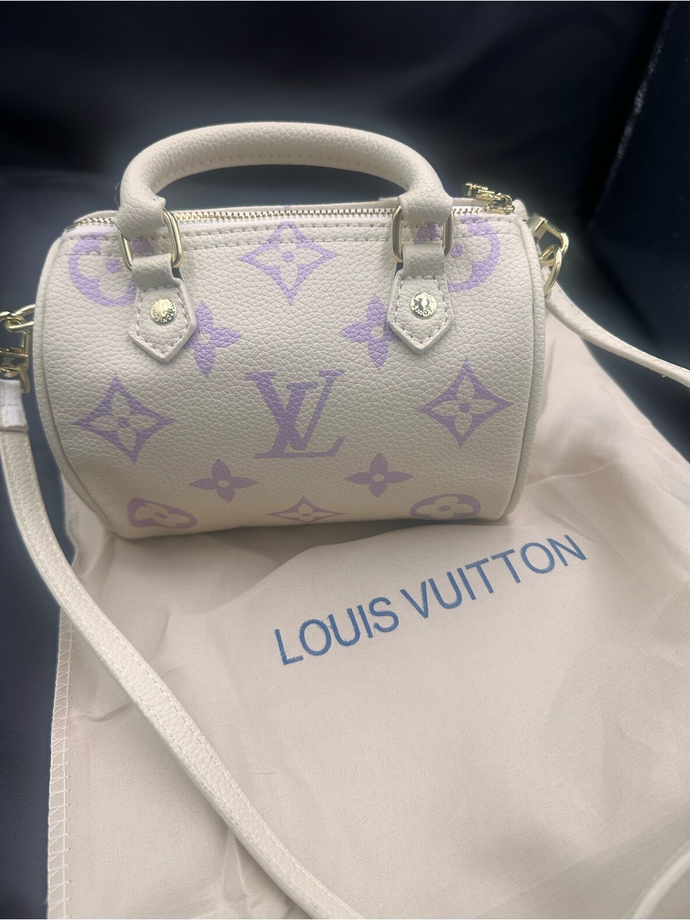 Inspoooo Cream & Lavender Monogram Mini Speedy Crossbody - Picture 8 of 10